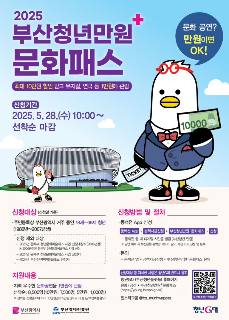부산 청년 만원 문화 패스