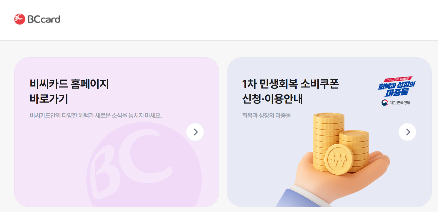 비씨카드 민생지원금 신청